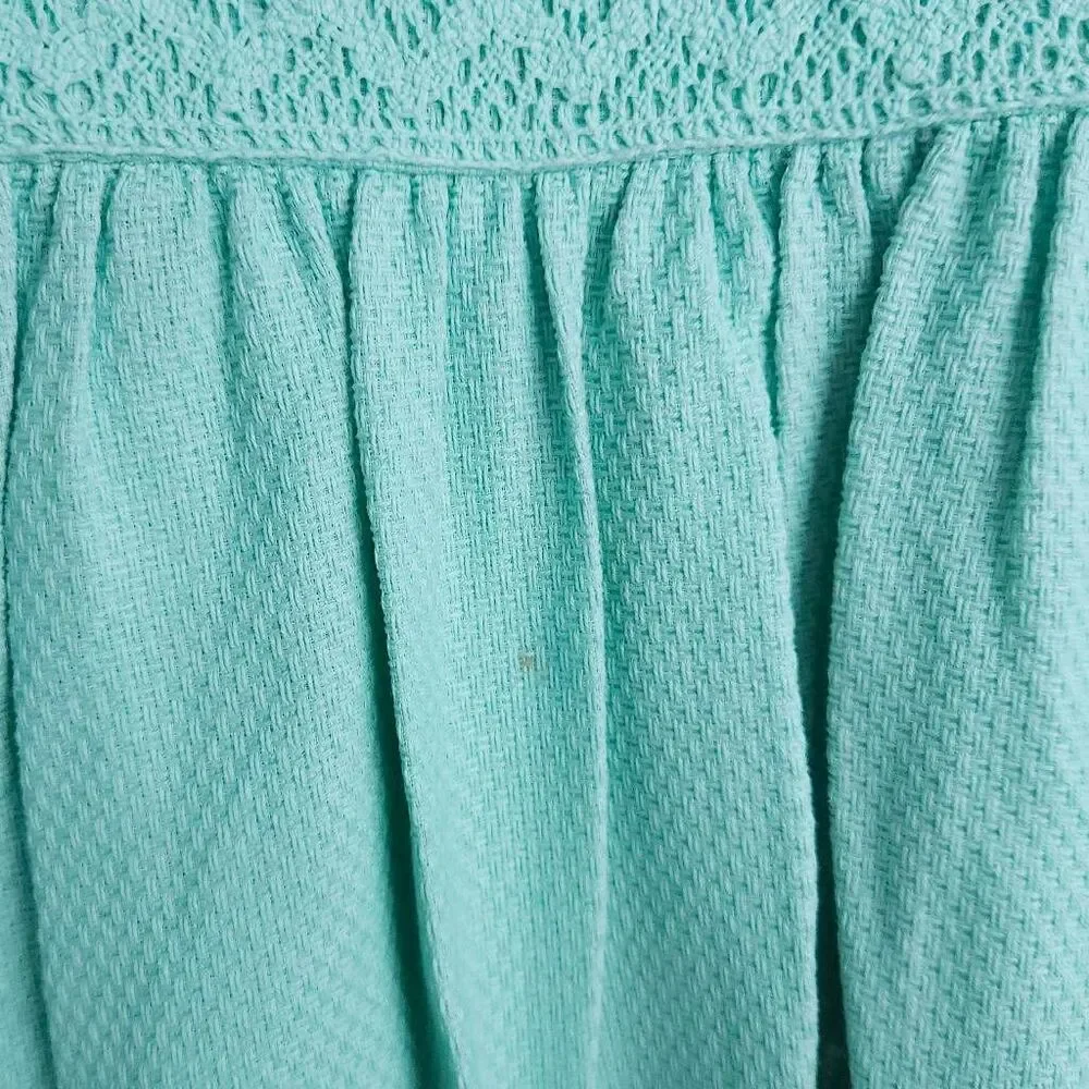 JESSICA SIMPSON Mint Green Lace Eyelet Fit & Flare Sleeveless Summer Dress 2 - Picture 5 of 10